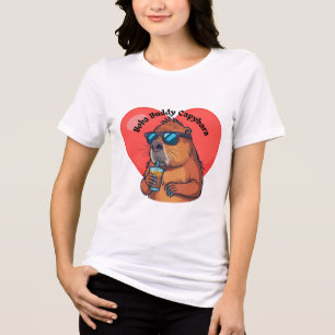 En Tri-matière T-shirt Cool Boba Buddy Capybara avec Lunettes de