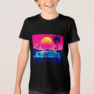 En Tri-matière T-shirt Cool Retro pour enfants avec voiture muscl