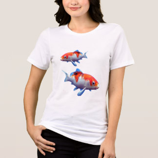 En Tri-matière T-shirt couleur poisson rouge