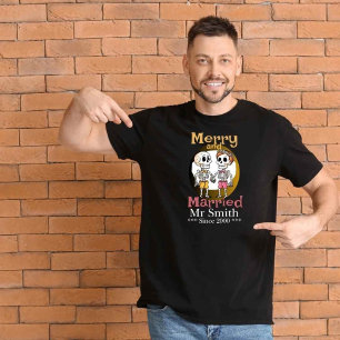 En Tri-matière T-shirt couple skeleton amusant