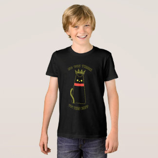 En Tri-matière T-shirt Couronne Chat Noir Bossy pour enfants Drôl