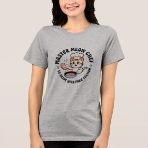 En Tri-matière T-shirt Cute Cat Chef pour femmes et hommes – Cuis