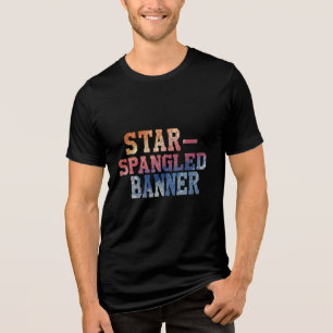 En Tri-matière T-shirt de bannière patriotique avec étoile - Bold