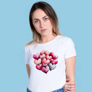 En Tri-matière T-shirt de conception cardiaque de la Saint-Valent