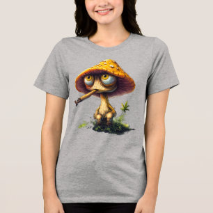 En Tri-matière T-shirt de dessin animé de champignon funky défonc