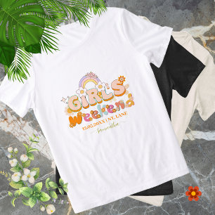 En Tri-matière T-shirt de Fille à Marier Groovy 70s : Nom et Lieu