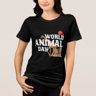 En Tri-matière T-shirt de la Journée mondiale des animaux