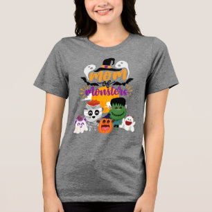 En Tri-matière T-shirt de la maman des monstres d'Halloween