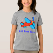 En Tri-matière T-shirt de l'avion comique (Recto)