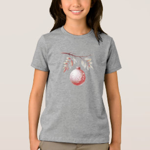 En Tri-matière T-shirt de Noël rose décoratif