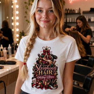En Tri-matière T-Shirt de Noël « Sleighing Hair & Holiday Vibes »