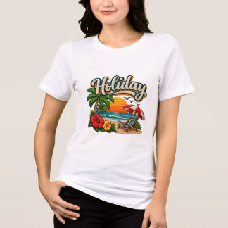 En Tri-matière T-shirt de plage de vacances, chemise de vacances