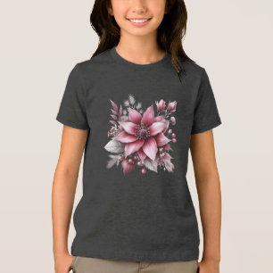 En Tri-matière T-shirt de vacances à la flore rose