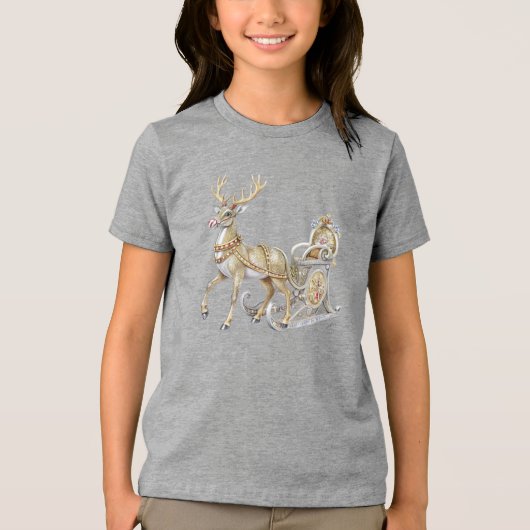 En Tri-matière T-shirt de vacances Reindeer Sleigh (Recto)