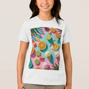 En Tri-matière T-shirt d'été tropical coloré pour enfants – Lumin