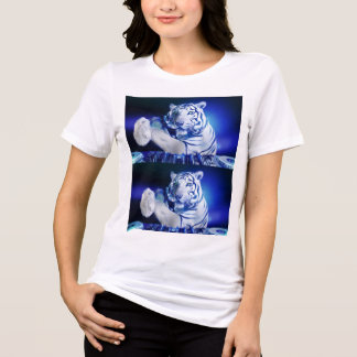 En Tri-matière T-Shirt DJ White Tiger – Graphisme de Festival EDM