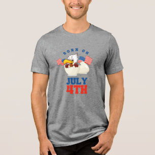 En Tri-matière T-shirt drôle de l'Aigle né le 4 juillet