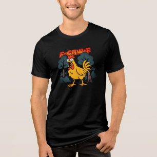 En Tri-matière T-shirt drôle de poulet – Dessin de style comique
