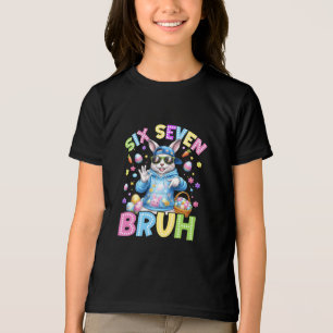En Tri-matière T-shirt drôle pour enfants Lapin de Pâques Six Sep