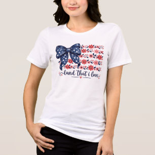 En Tri-matière T-Shirt du 4 juillet terre que j'aime