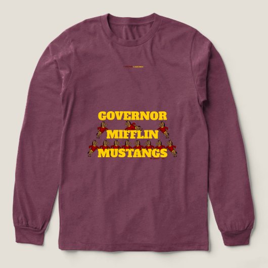 En Tri-matière T-shirt DU GOUVERNEUR MIFFLIN MUSTANGS (Motif devant)