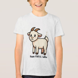 En Tri-matière T-shirt Eid Ul Adha chèvre mignonne pour garçons