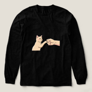 En Tri-matière T-shirt élégant minimaliste Chat Poing