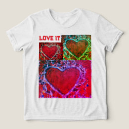 En Tri-matière T-shirt Enfants "Love It" multiples Coeurs