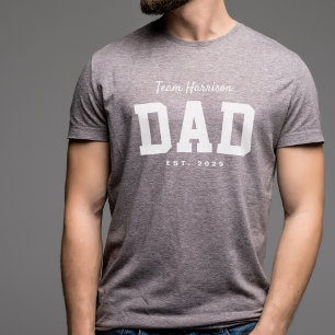 En Tri-matière T-shirt équipe papa sport simple texte blanc perso