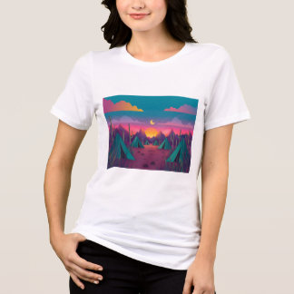 En Tri-matière T-shirt féminin imprimé de dessin animé