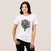 En Tri-matière t-shirt féminin mignon avec imprimé (Recto plein)