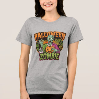 En Tri-matière T-shirt féminin Zombie vert