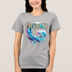 En Tri-matière T-shirt Femme Bella+Canvas, Blanc, Adu