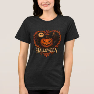 En Tri-matière T-shirt femme citrouille Halloween vintage & Fauch