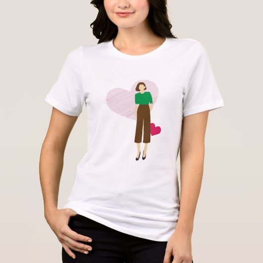En Tri-matière t-shirt femme confiant - (Recto)