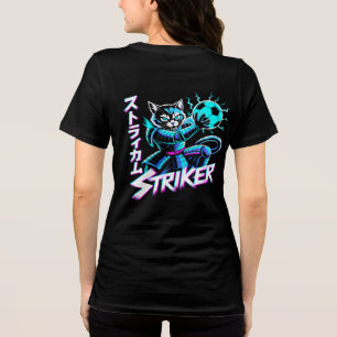 En Tri-matière T-Shirt Femme Cyberpunk Striker Cat