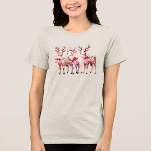 En Tri-matière T-shirt femme Noël Deer Holiday