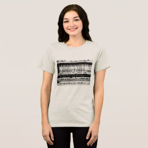 En Tri-matière T-shirt femme notes de musique 