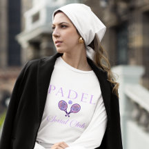T-Shirt Femme Padel-Social Club Blanc Violet