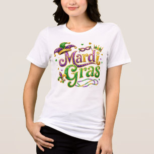 En Tri-matière T-Shirt Festif Mardi Gras – Carnaval Paillettes Cé