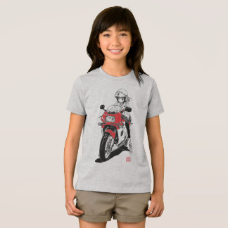 En Tri-matière T-shirt fille moteur Anime V01