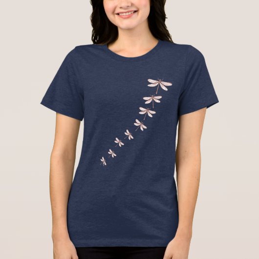 En Tri-matière T-shirt filles dragonfly roses (Recto)