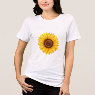 En Tri-matière T-Shirt Fleur de Tournesol Jaune Aquarelle