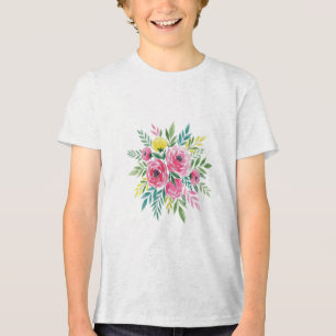 En Tri-matière T-shirt Fleur sauvage d’aquarelle pour femmes - Lo
