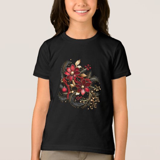 En Tri-matière T-shirt Fleurs rouges (Recto)