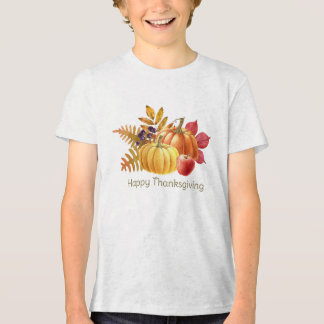 En Tri-matière T-Shirt Garçons de Thanksgiving Citrouille
