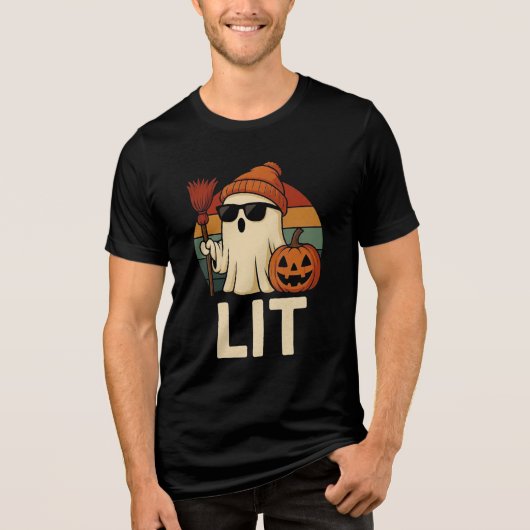 En Tri-matière T-shirt Ghost Lit Halloween (Recto)
