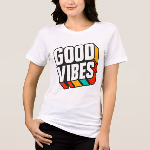 En Tri-matière T-shirt Good Vibes 3D rétro