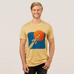 En Tri-matière T-Shirt Graphique À Fusée Tri-Blend