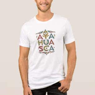 En Tri-matière T-shirt graphique à géométrie tribale Ayahuasca